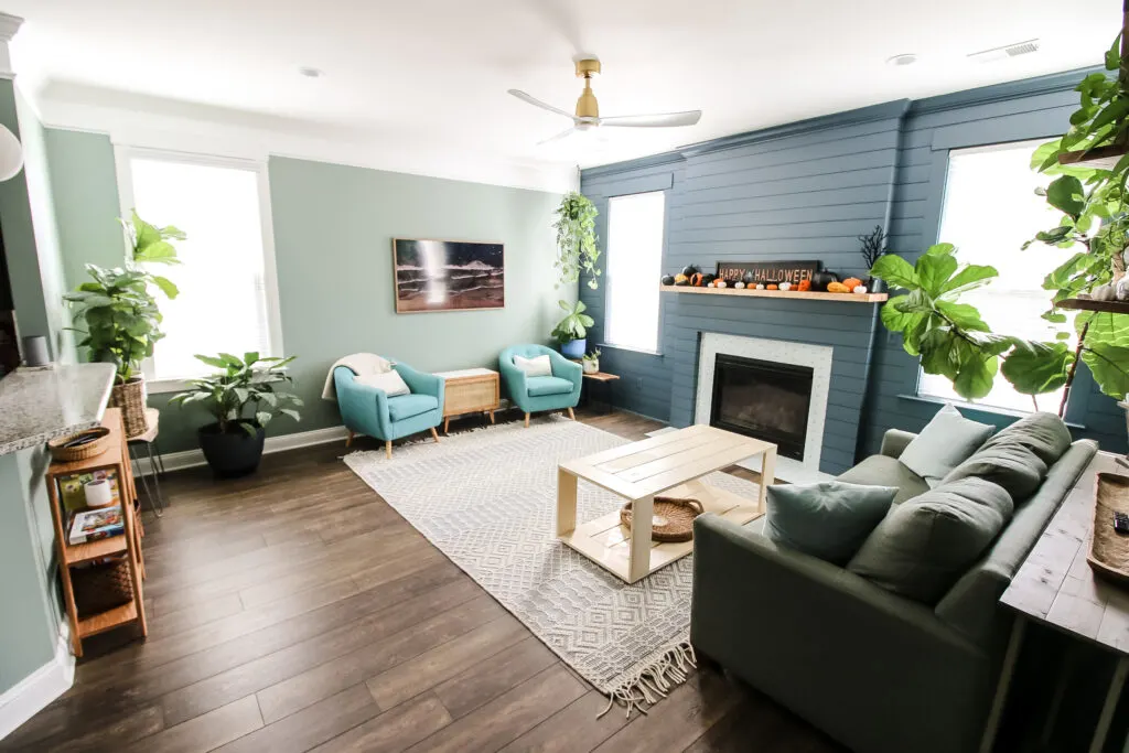 Living room in our current home Behr Nature's Gift, fireplace is Behr NYPD