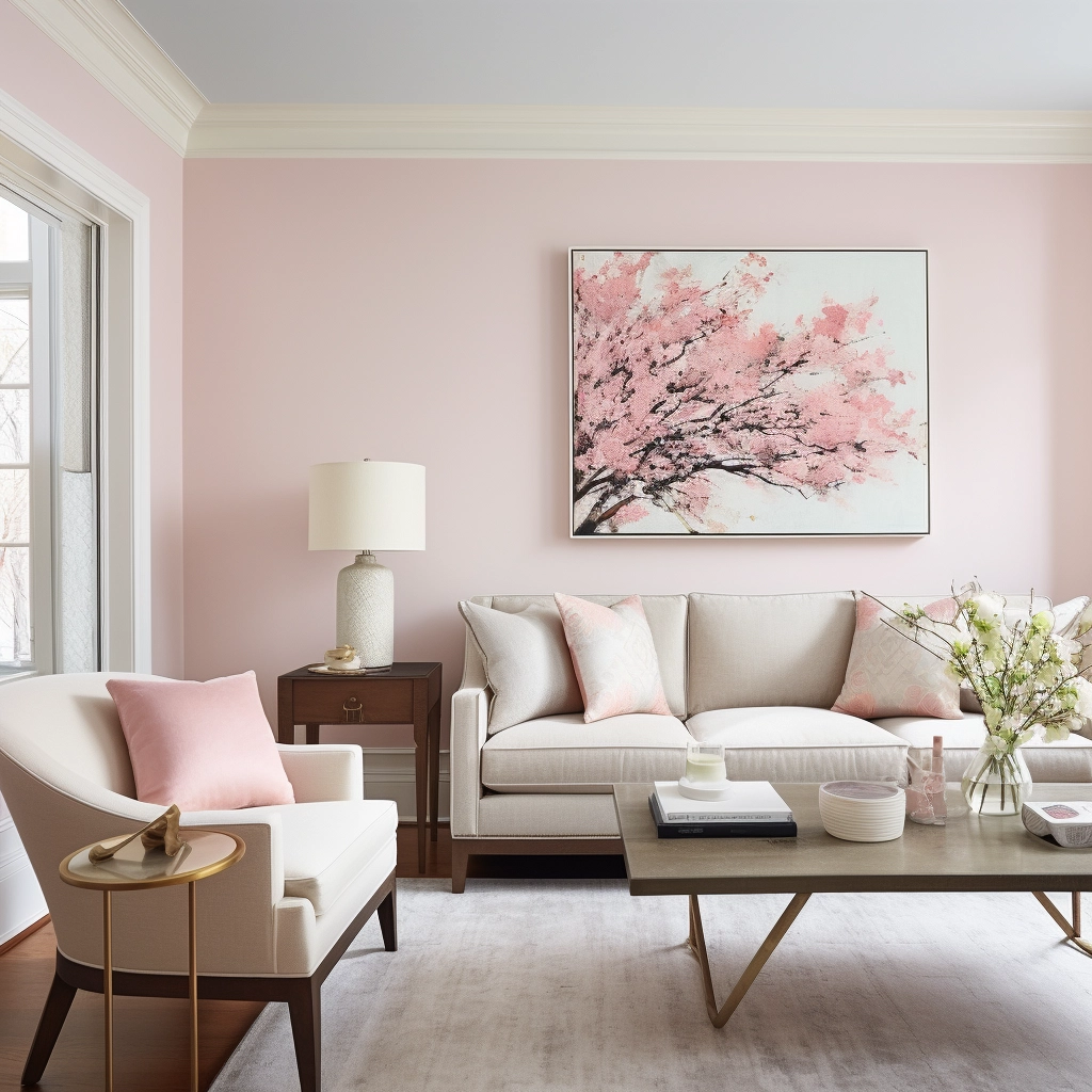 Pale Cherry Blossom by Benjamin Moore living room