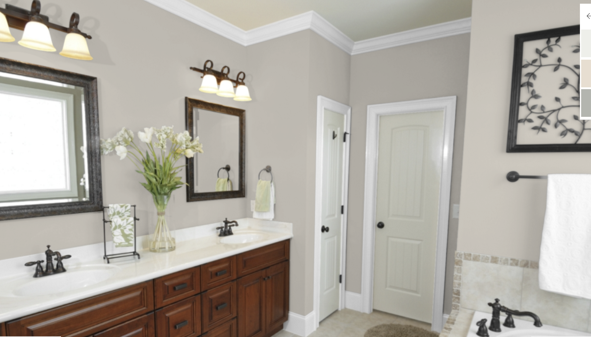 sherwin williams agreeable gray in a bathroom