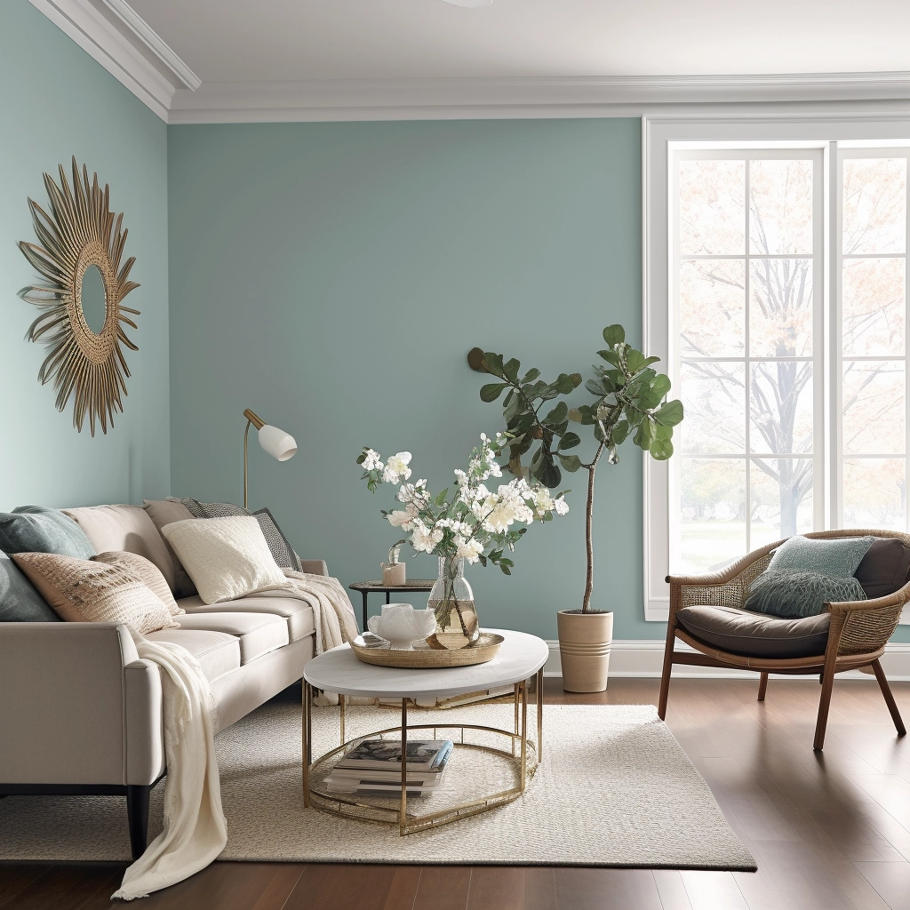 benjamin moore whispering spring living room