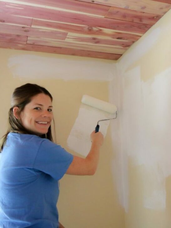 me painting a wall white