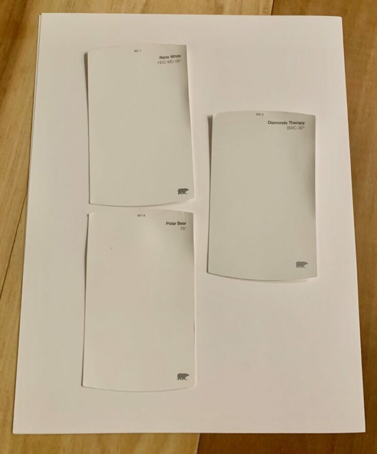 White Swatches On A White Sheet Of Paper 735x884 
