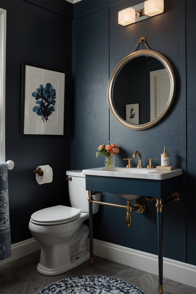 Benjamin Moore Hale Navy Half bathroom