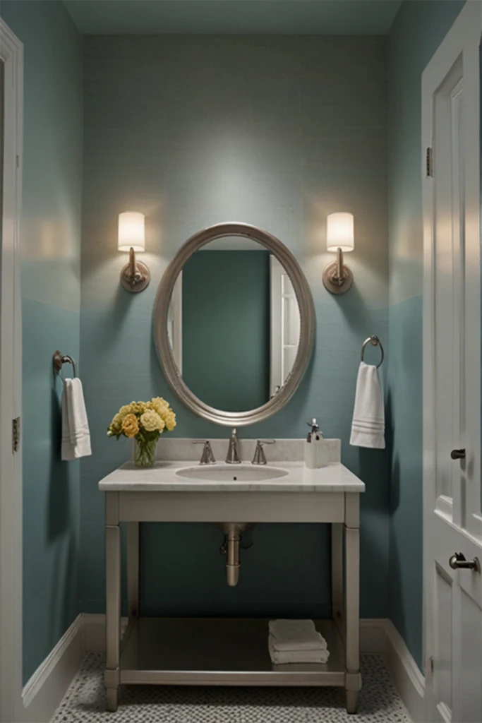 Water's Edge by Benjamin Moore half bath