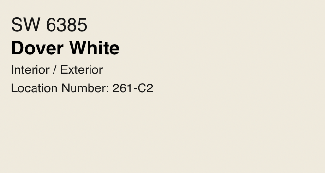 sherwin williams dover white color swatch