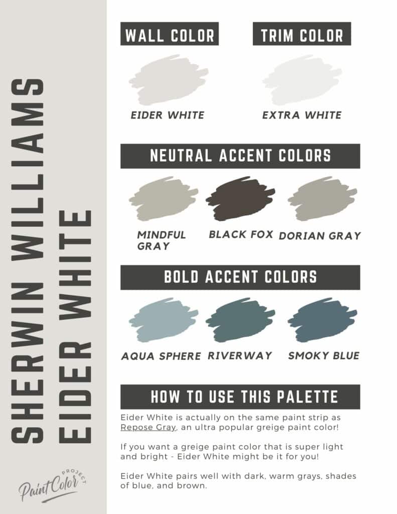 Eider White Paint Color Palette