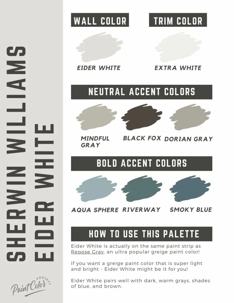 Eider White Paint Color Palette