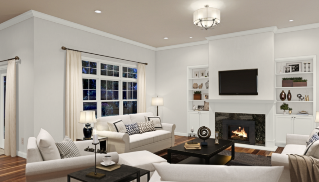 SW aesthetic white living room