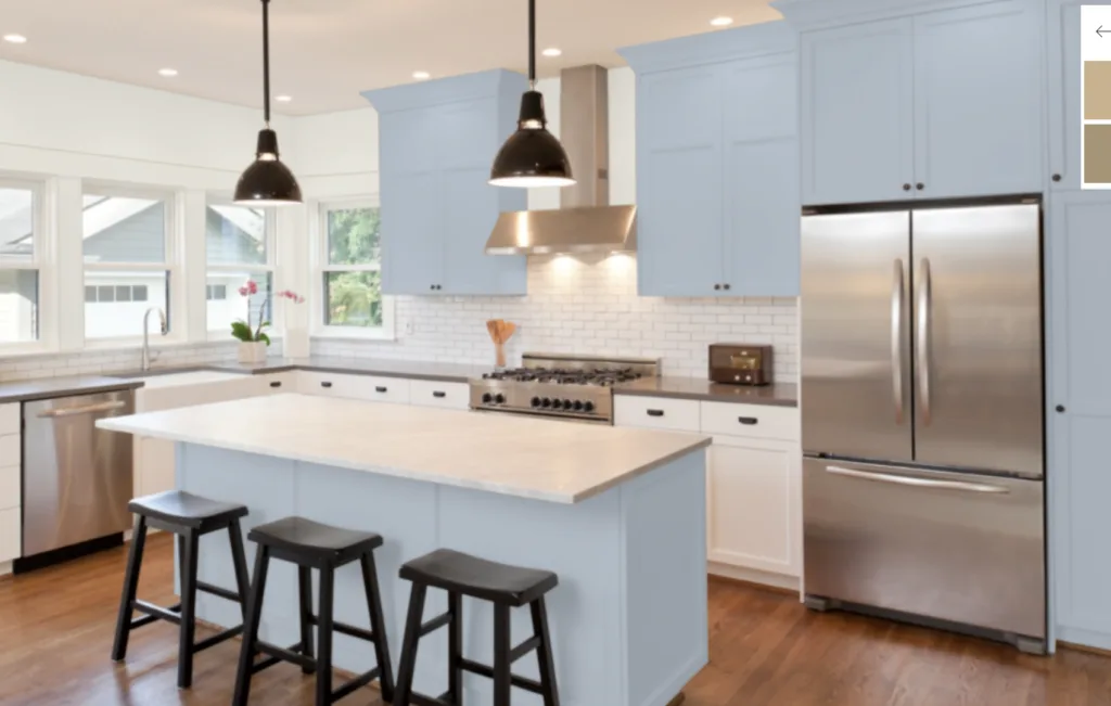 sherwin williams icy kitchen cabinets