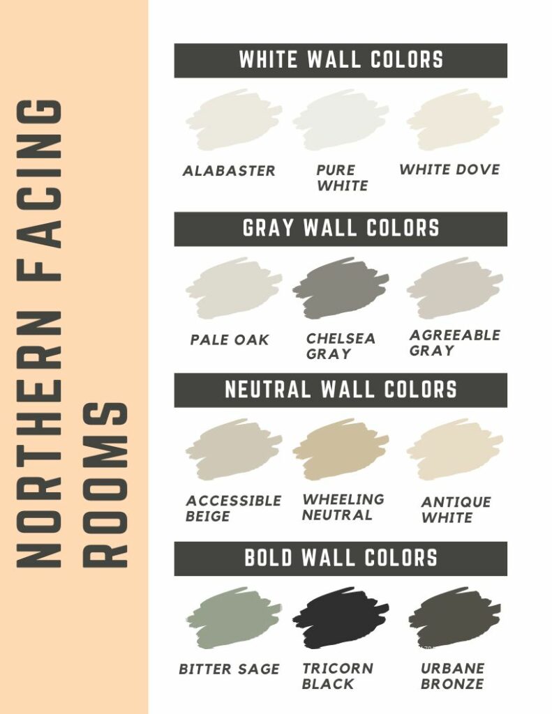 color palette for northern facing rooms
