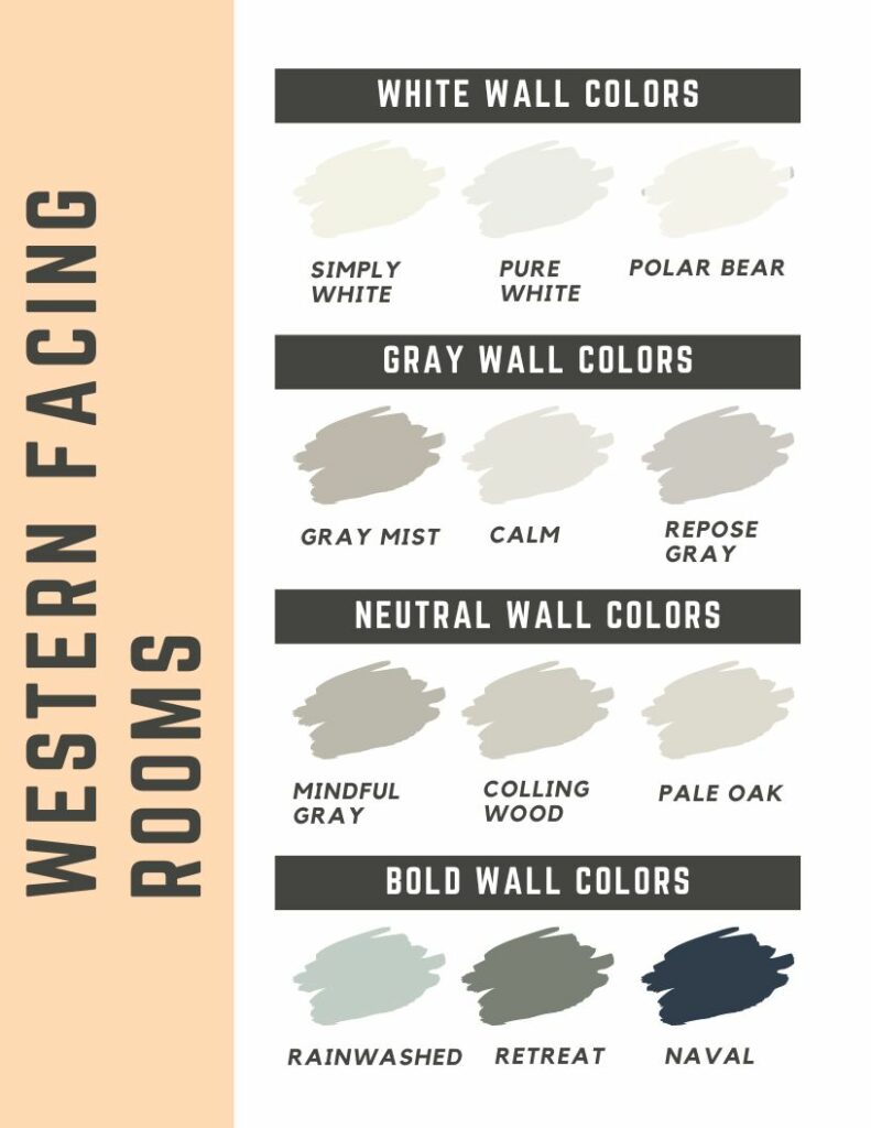 color palette for western facing rooms