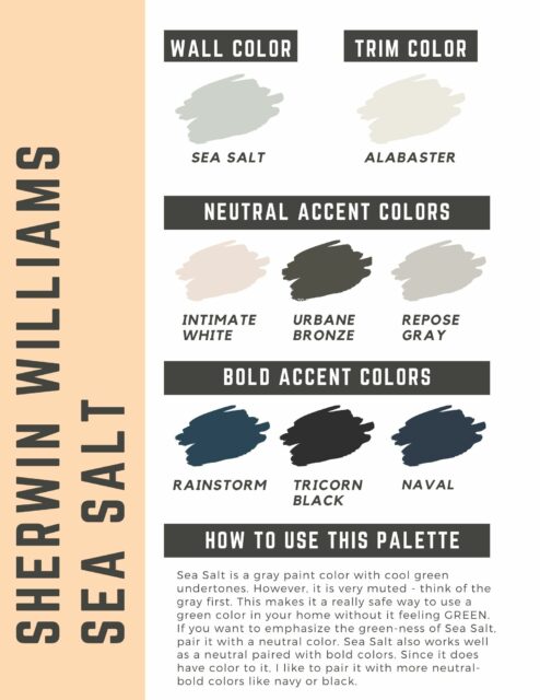 Sherwin Williams Sea Salt Coordinating Colors - The Paint Color Project