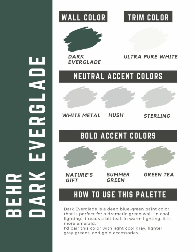 Behr Dark Everglade paint color palette template