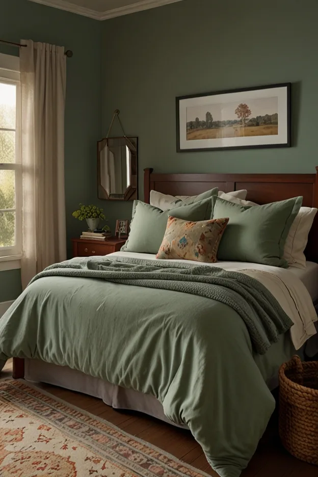 behr bitter sage bed room