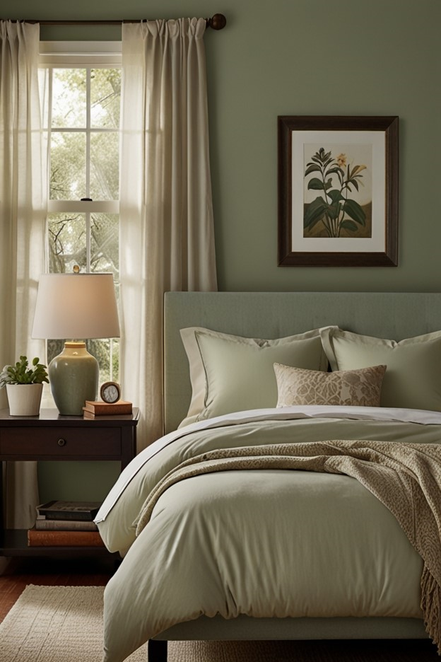 Behr Woodland Sage bed room