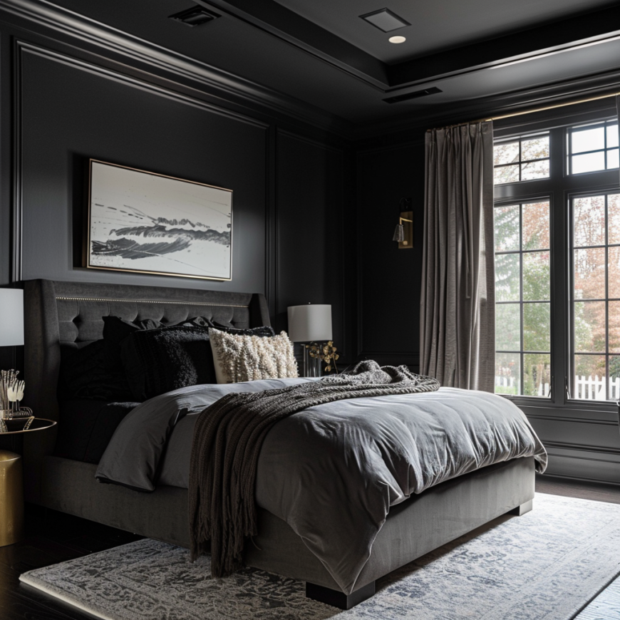 charcoal gray mens bedroom