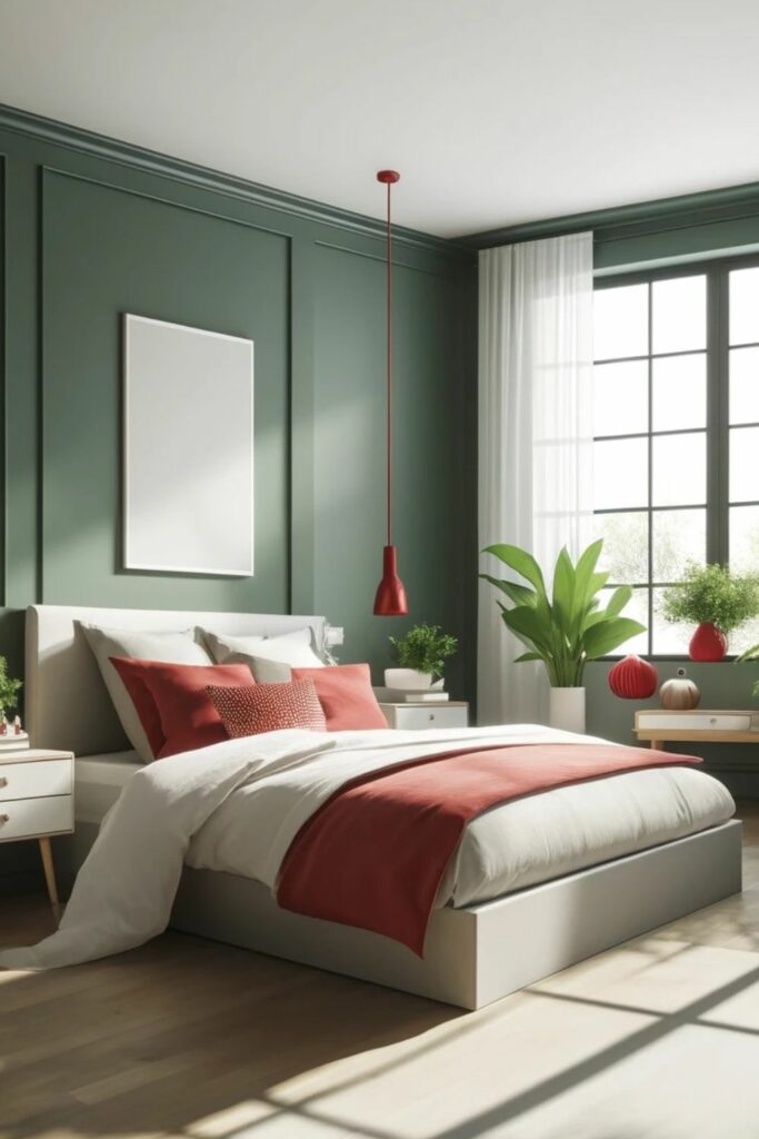 small green bedroom