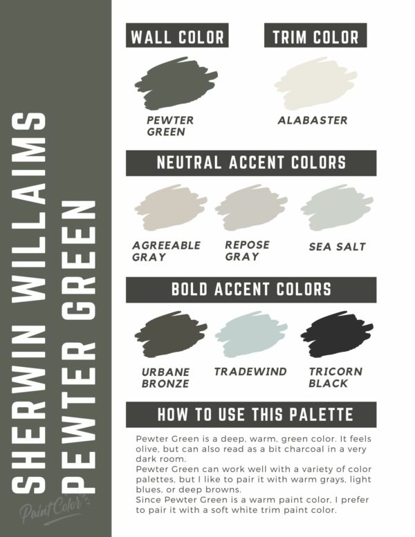 Sherwin Williams Pewter Green: a complete color review! - The Paint ...