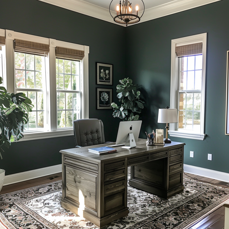 pewter green home office