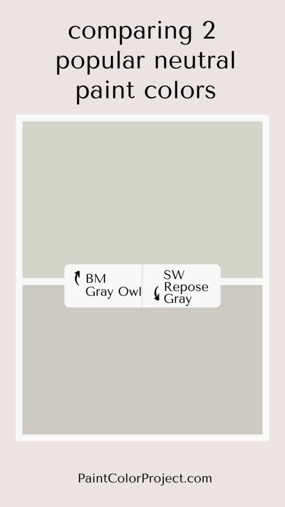 Gray Owl vs Repose Gray color comparison