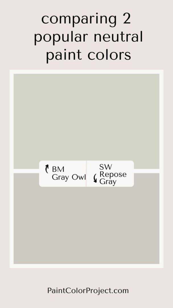 Gray Owl vs Repose Gray: a total color comparison - The Paint Color Project