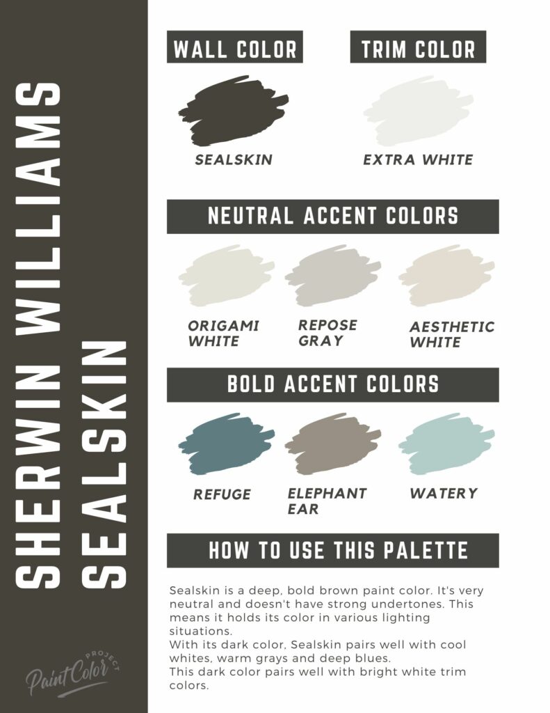 sw sealskin paint color palette