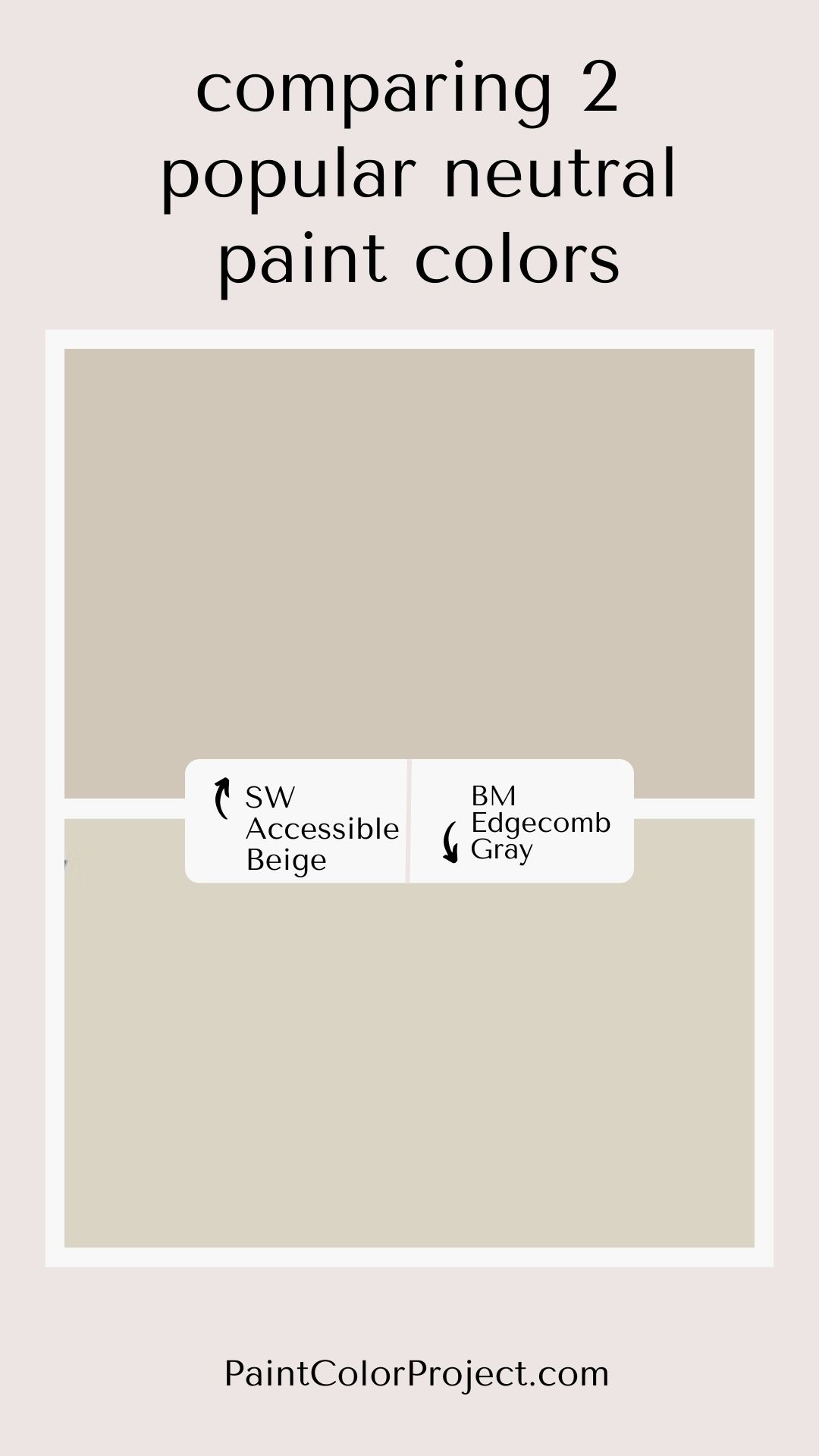 Sherwin Williams Accessible Beige vs Benjamin Moore Edgecomb Gray