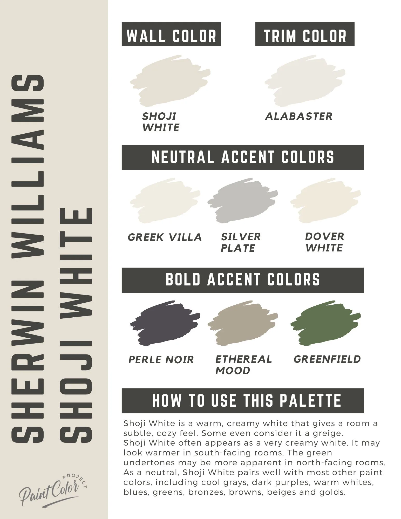 shoji white paint color palette