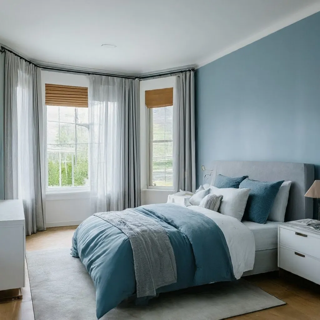 light blue bedroom