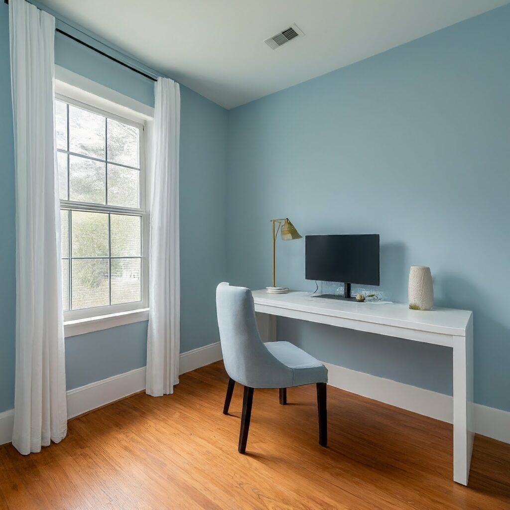 light blue home office