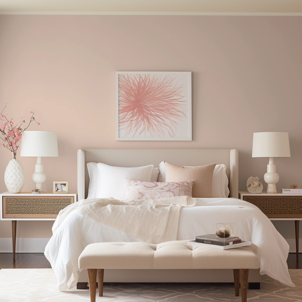 georgetown pink beige bedroom benjamin moore