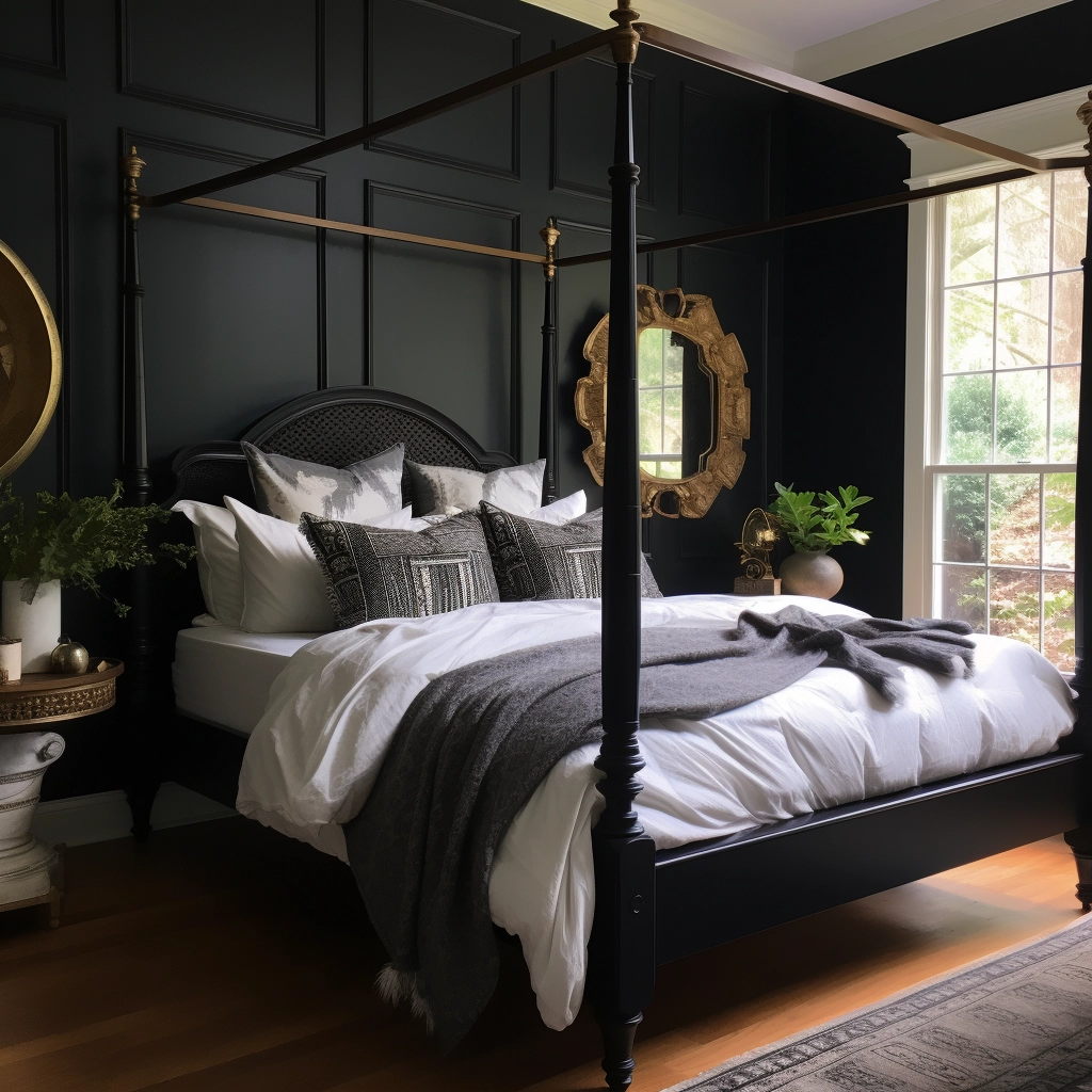 romantic bedroom sherwin williams tricorn black