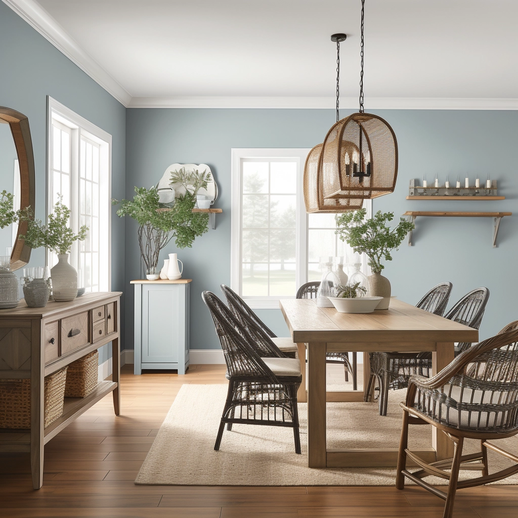 sleepy blue sherwin williams dining room