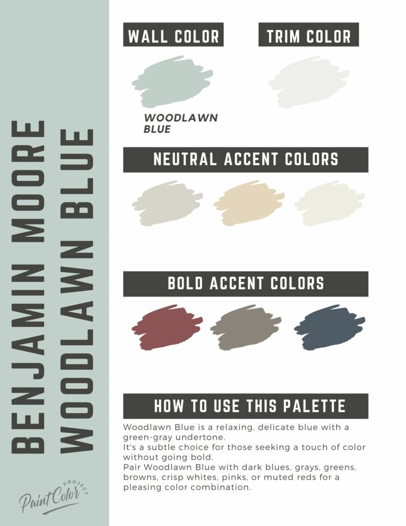 Benjamin Moore Woodlawn Blue Paint Color Palette The Paint Color Project   Benjamin Moore Woodlawn Blue Paint Color Palette 1 791x1024 