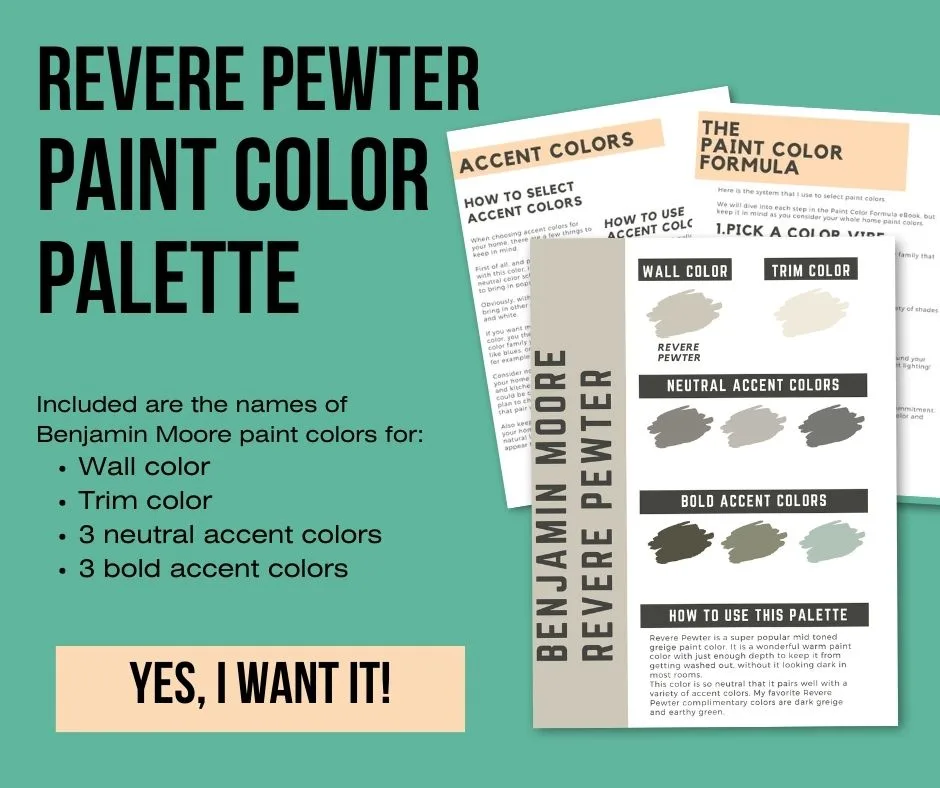 revere pewter paint color palette
