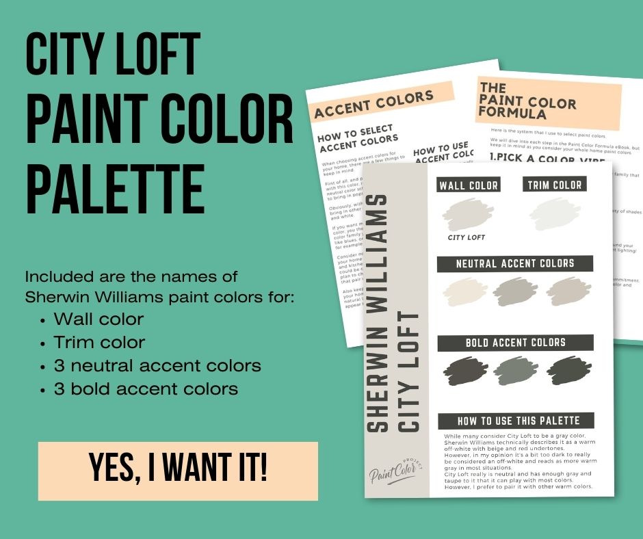 city loft paint color palette