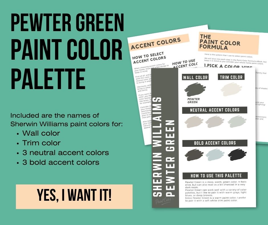 pewter green paint color palette