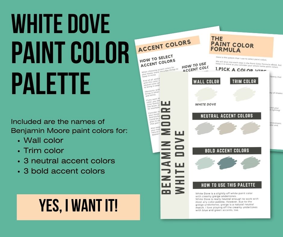 BM white dove paint color palette