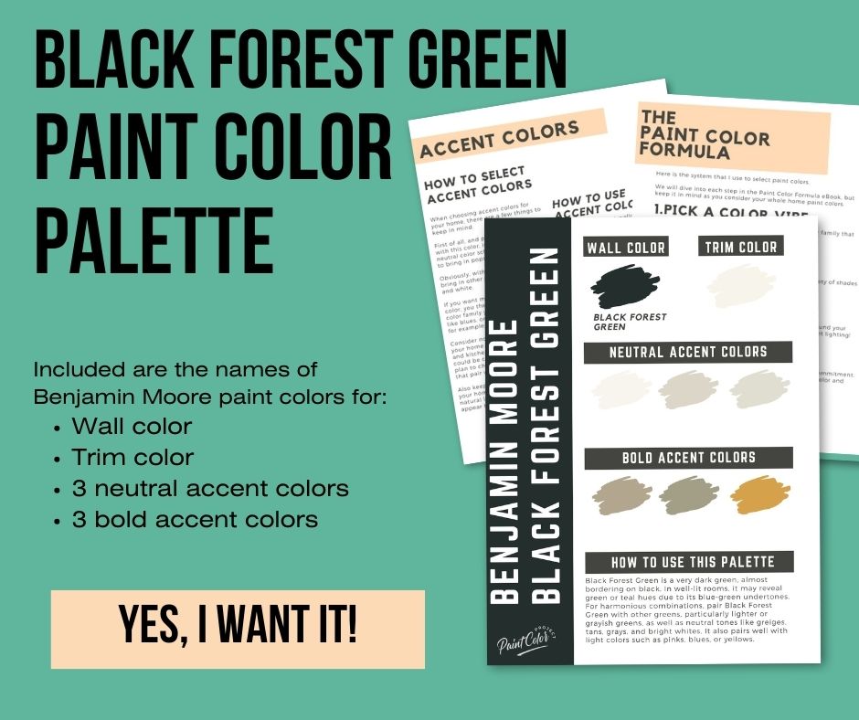 black forest green paint color palette