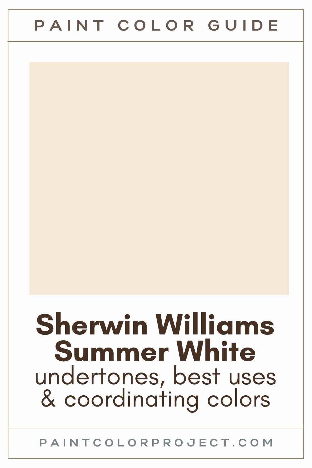 Sherwin Williams Summer White Paint Color Guide.