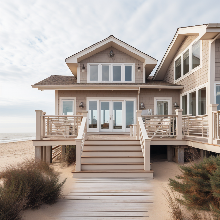 beige beach house
