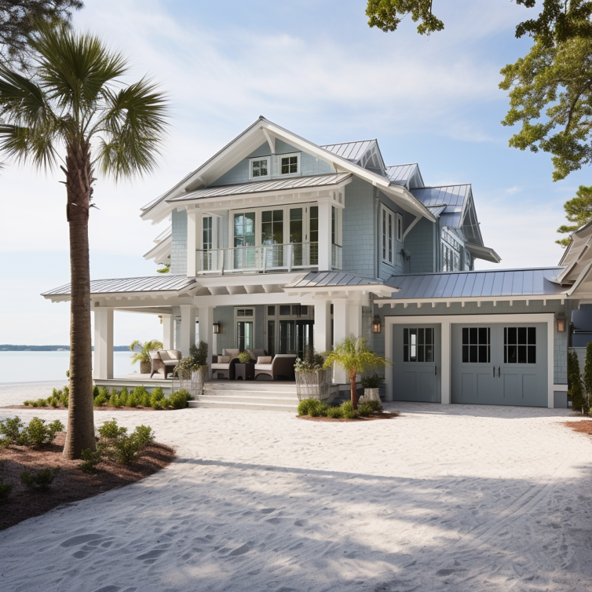 gray beach house exterior