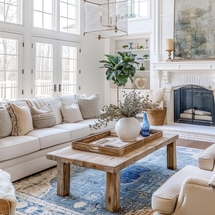 cool white living room