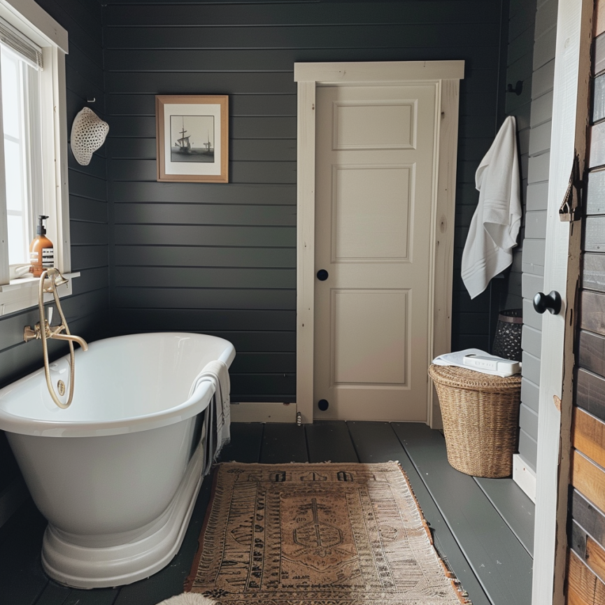 charcoal farmhouse bathroom