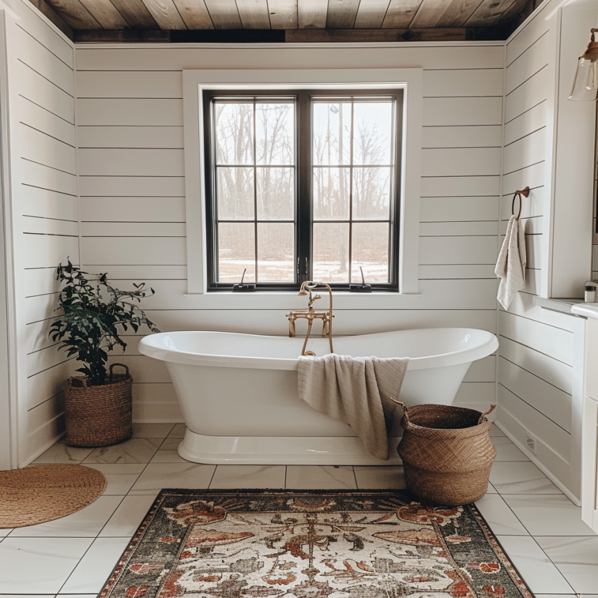 white farmhouse bathroom