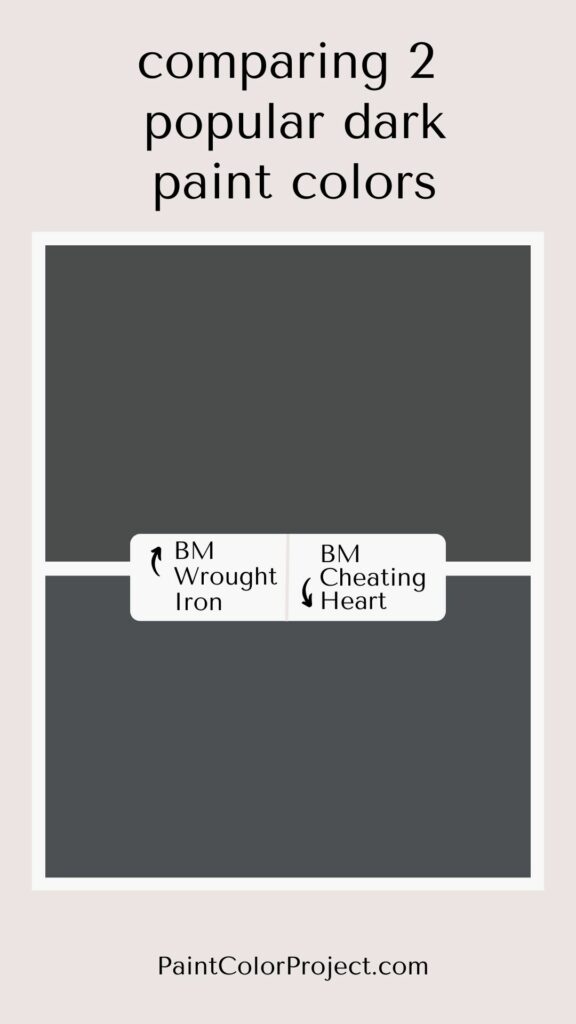 Benjamin Moore Wrought Iron vs Cheating Heart