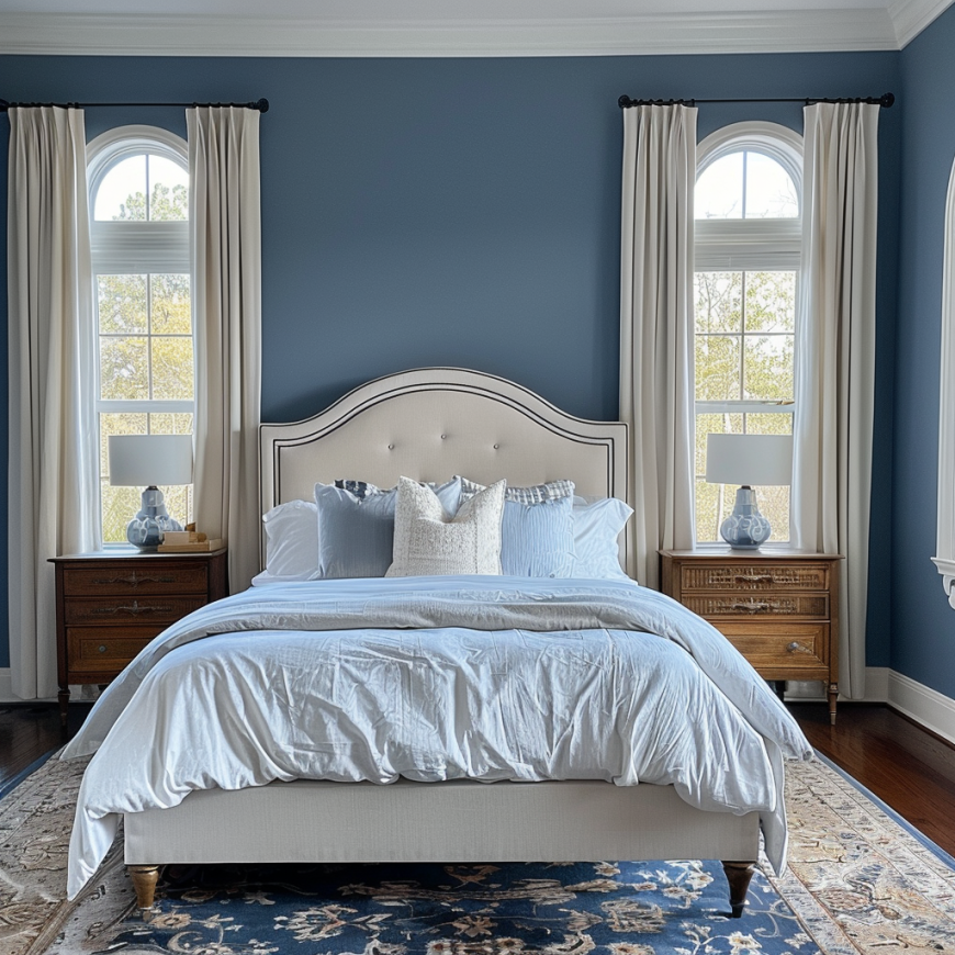 french blue bedroom