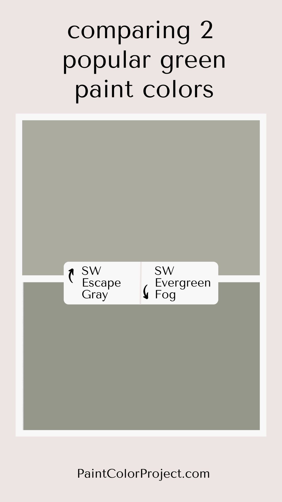 Sherwin Williams Escape Gray vs Evergreen Fog