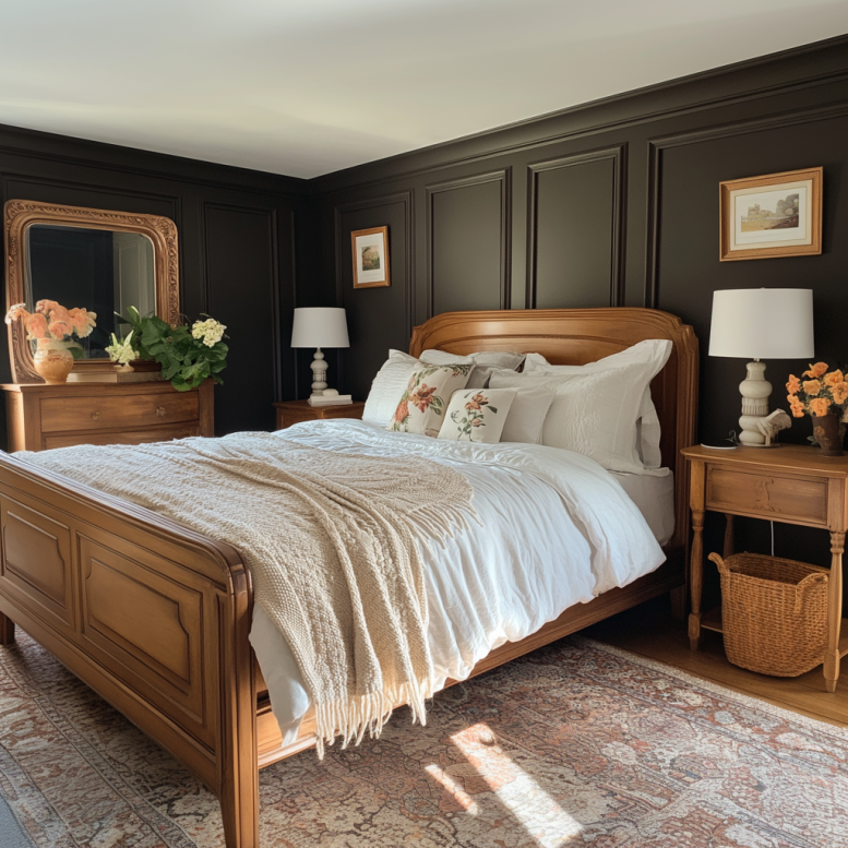 dark brown bedroom