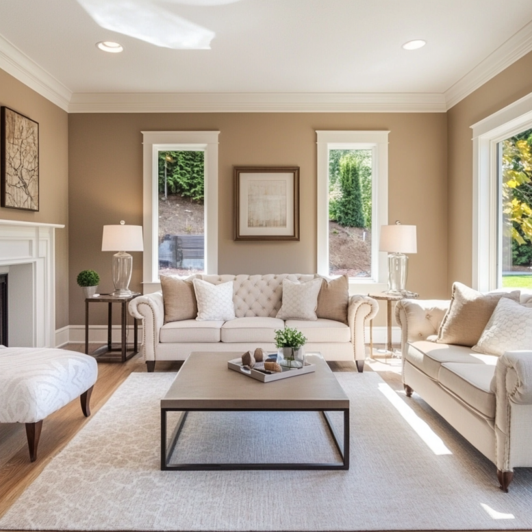 light brown living room